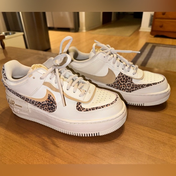 Nike Air Force 1 Low Shadow Cream Leopard / Cheetah Print Womens AF1 - Picture 1 of 5